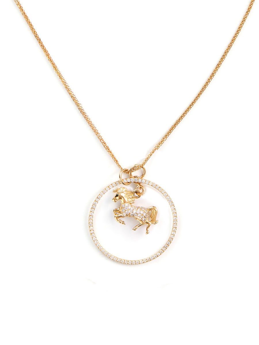 Zodiac Horse Pendant Necklace