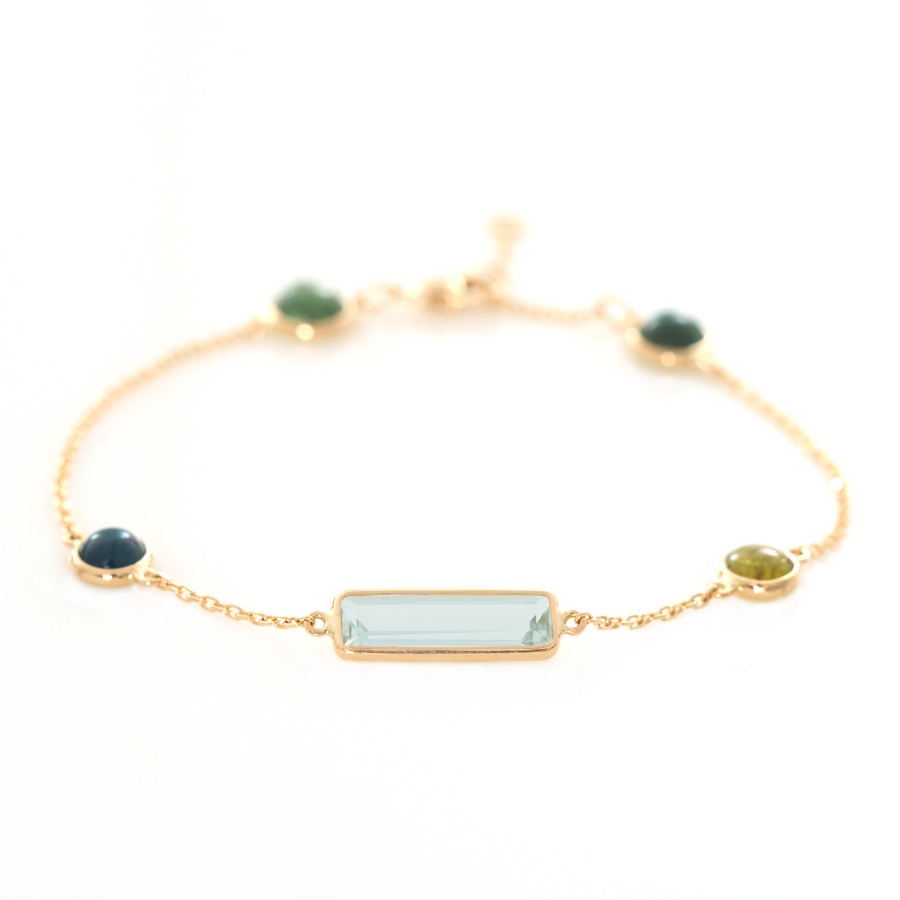 Aquamarine & Tourmaline Candy Bracelet