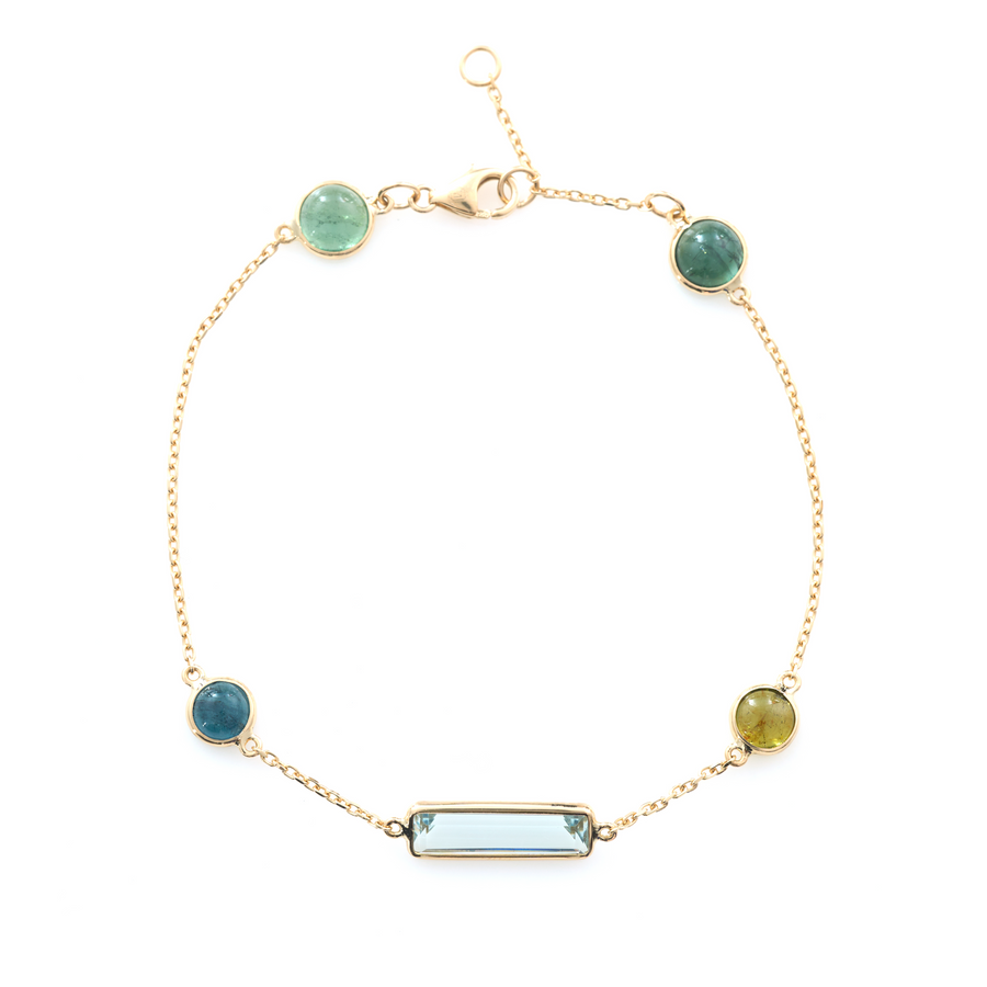 Aquamarine & Tourmaline Candy Bracelet