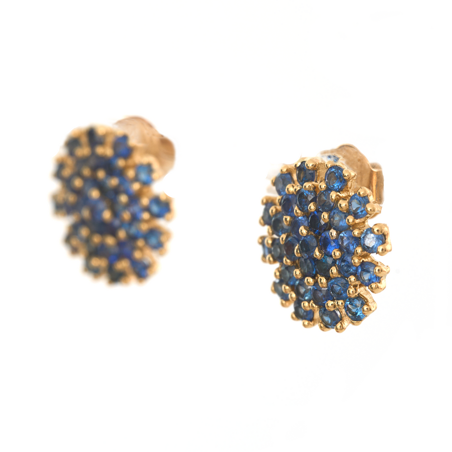 Sapphire Flower Earrings