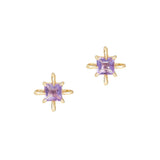February Birthstone Amethyst Studs