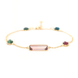 Green & Pink Tourmaline Candy Bracelet