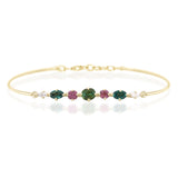 Green Tourmalines & Mauve Spinels Compass Bangle