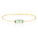 Mirror Cut Mint Tourmaline Bar Bangle