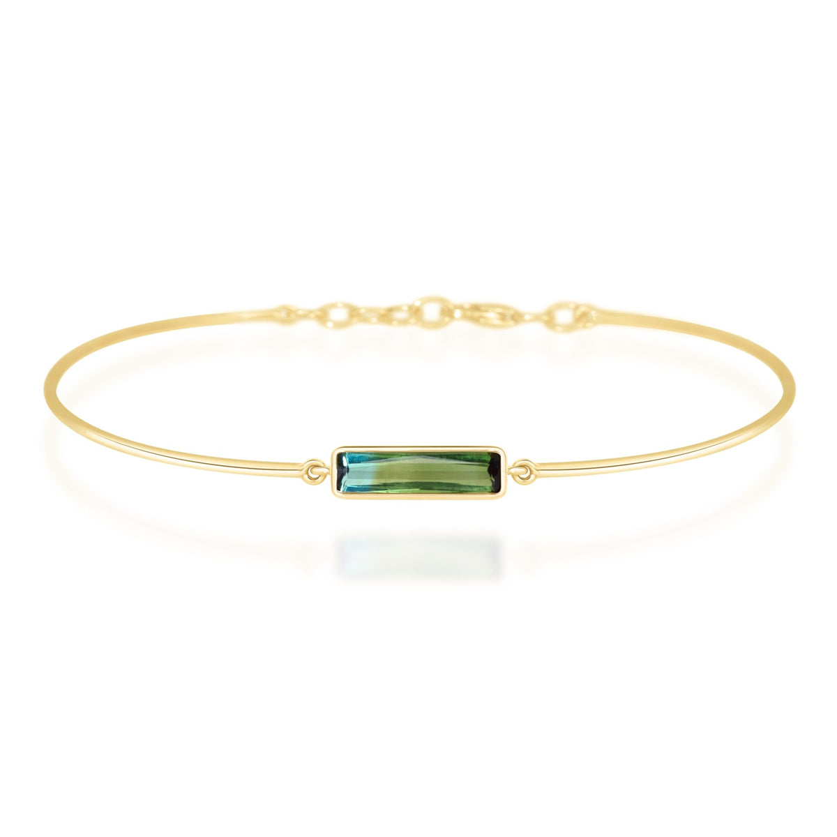 Bi-color watermelon tourmaline bangle