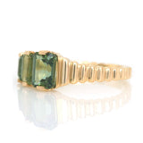 Asscher Green Tourmaline Crescendo Ring