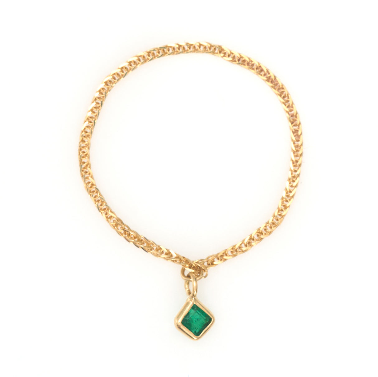 Emerald Drop Chain Ring