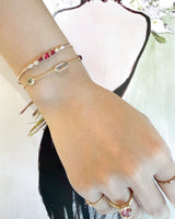 Red Spinel & Diamond Compass Bangle