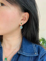 Tsavorite & Aquamarine Diamond Earring