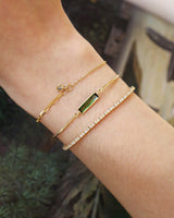 Bi-color watermelon tourmaline bangle