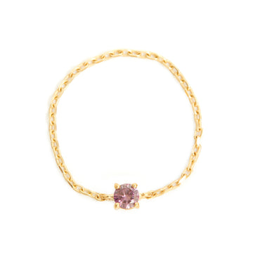 Purple Pink Diamond Dot Chain Ring