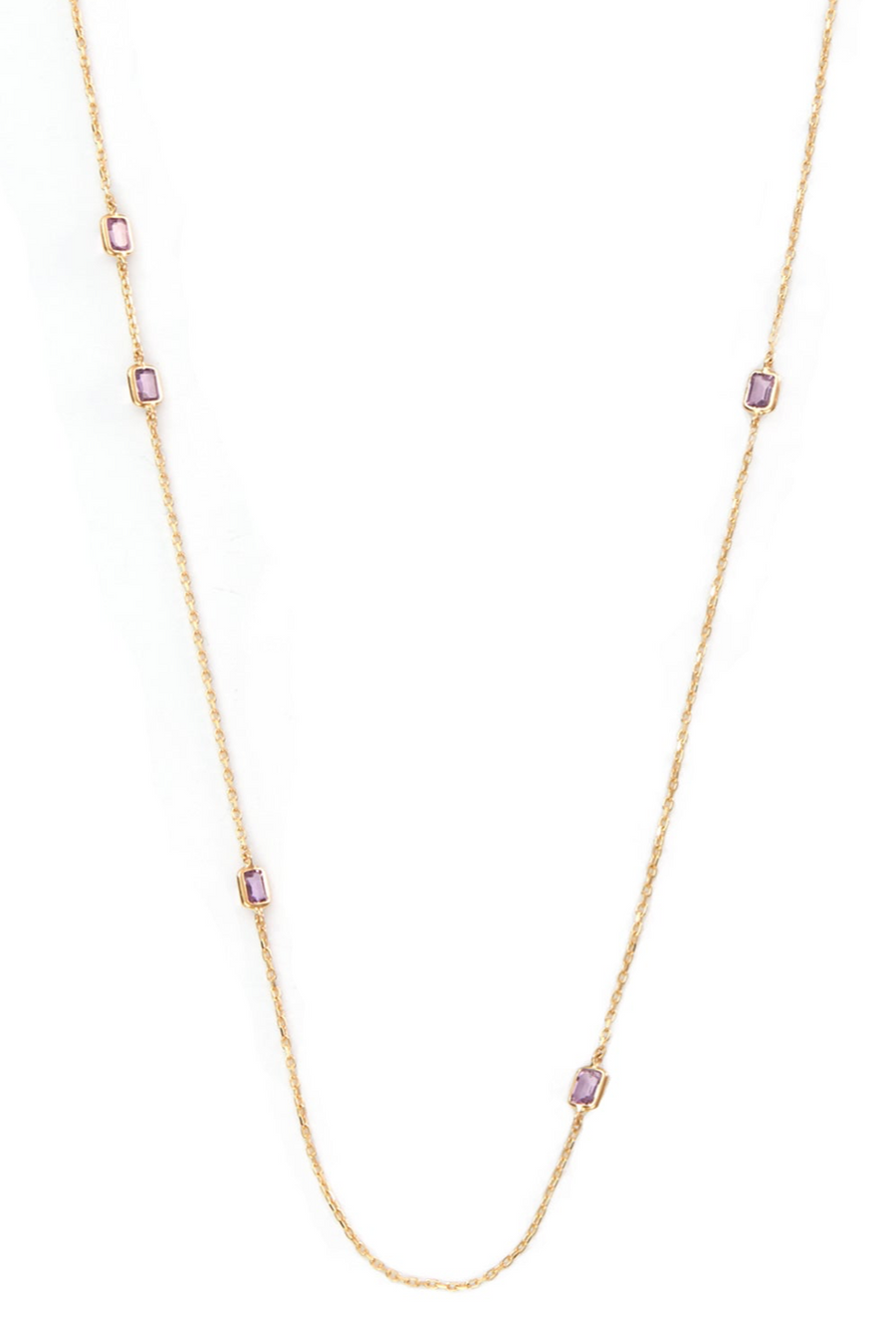 Pink Sapphire dot Necklace