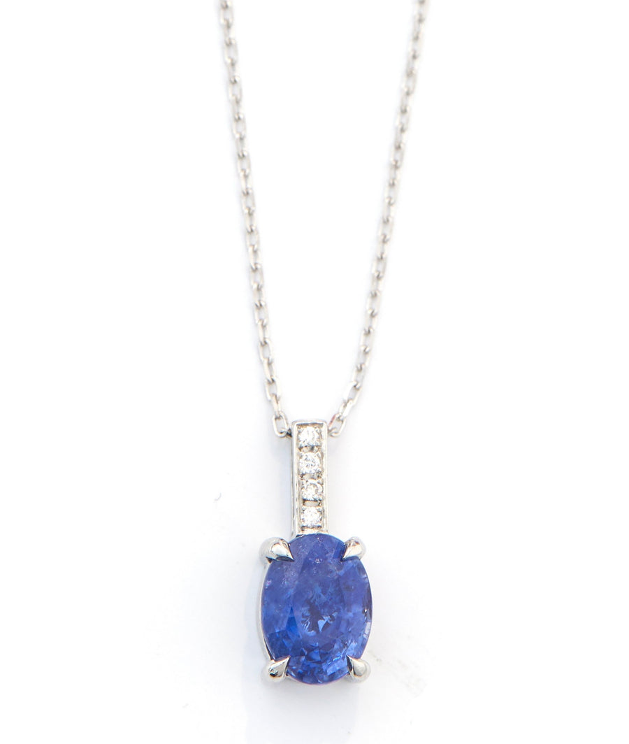 Ceylon Sapphire and Diamond Platinum necklace