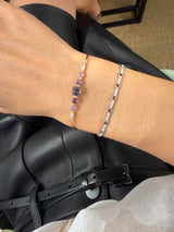 Purple & Pink Spinel Diamond Compass Bangle