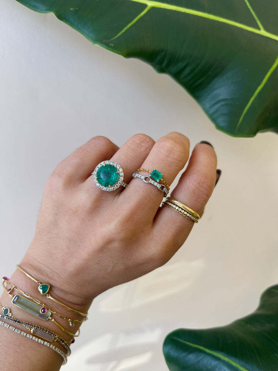 Emerald & Diamond Isis ring