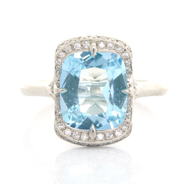 Aquamarine & Diamond Aurora Ring
