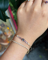 Purple & Pink Spinel Diamond Compass Bangle