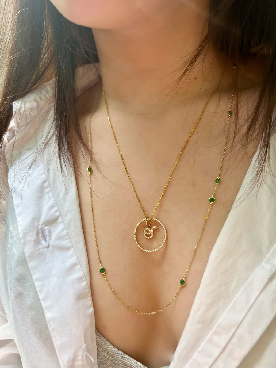 Zodiac Snake Pendant Necklace
