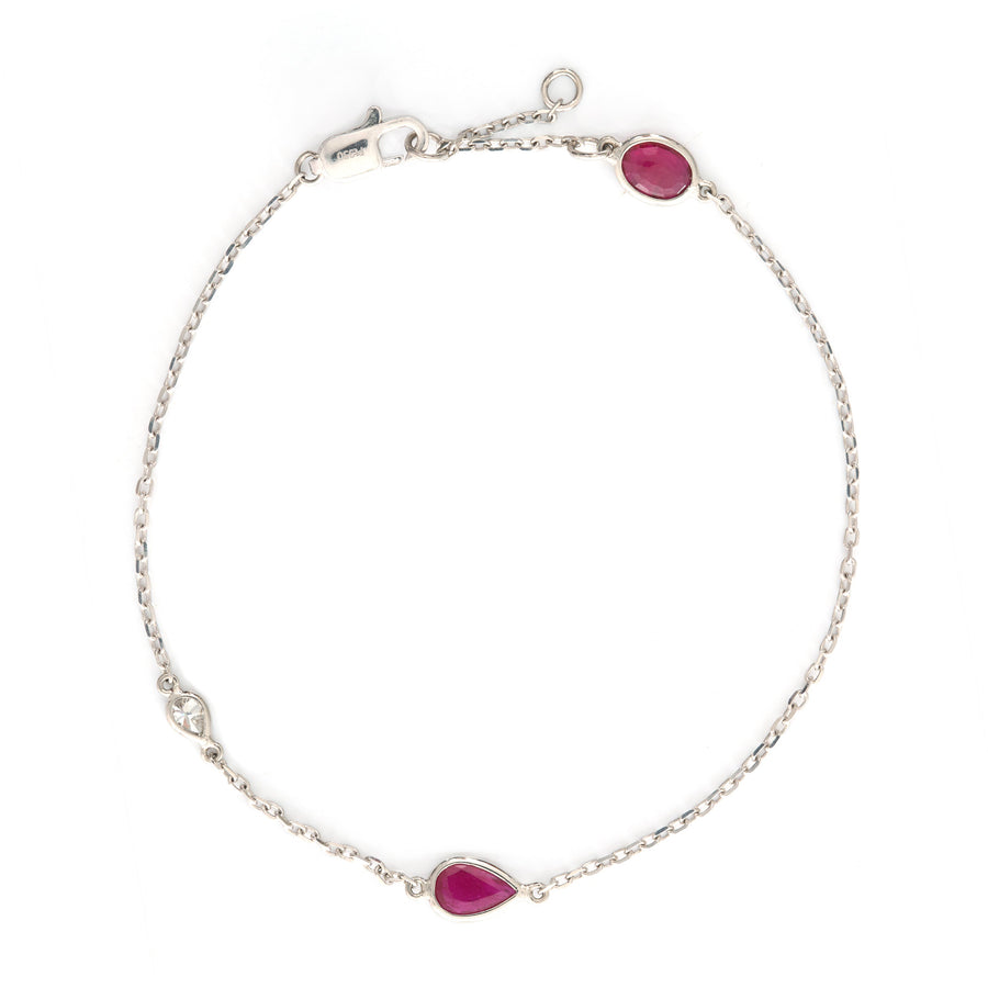 Ruby & Diamond Platinum Candy Bracelet