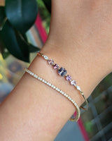 Purple & Pink Spinel Diamond Compass Bangle