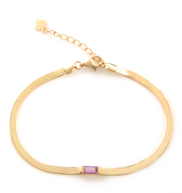 Pink sapphire herringbone bracelet