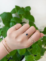 Ceylon Sapphire Petite Circle Diamond Ring