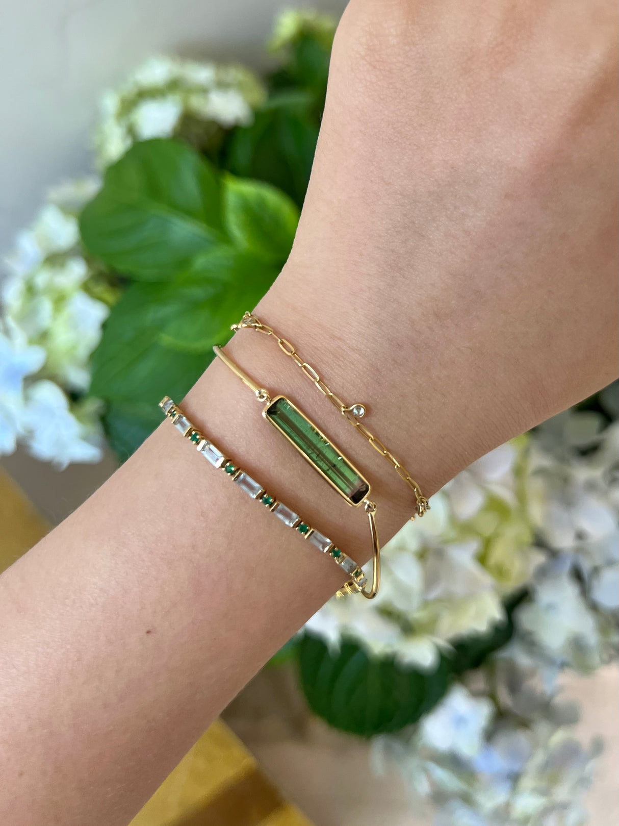 Watermelon Tourmaline Bangle