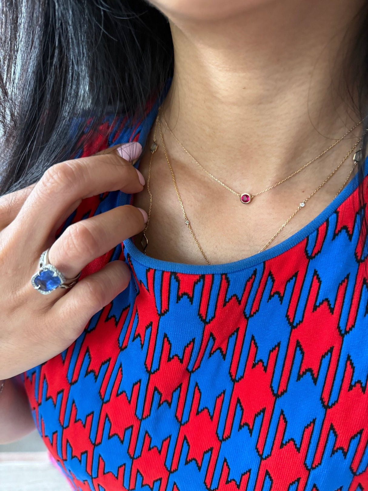 Ruby Petite Button Necklace