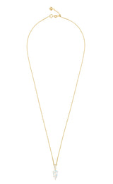 Rainbow Moonstone & Diamond Arrow Pendant Necklace