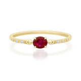 Burmese Ruby Petite Circle Diamond Ring