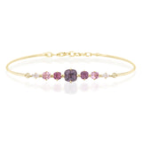 Purple & Pink Spinel Diamond Compass Bangle