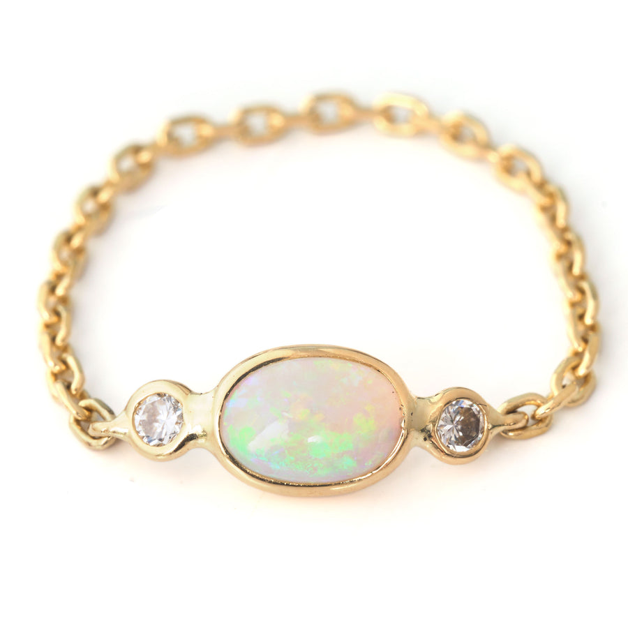 Opal & Diamond mini Eos Chain Ring