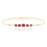 Vivid Red Spinel & Diamond Compass Bangle