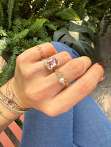 Pink Tourmaline Deco Aurora Ring