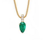 Emerald & Diamond Dewdrop Supreme Pendant Necklace