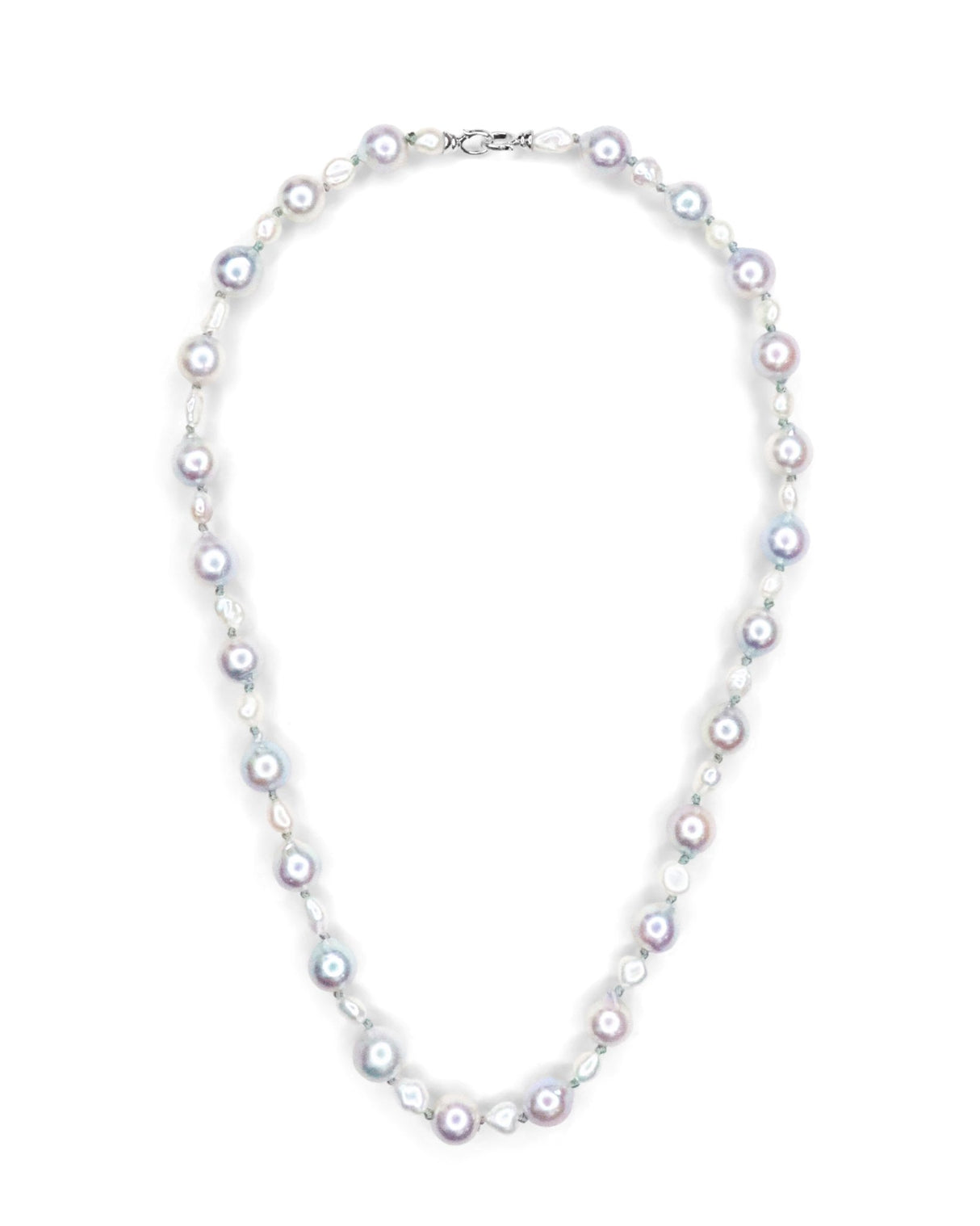 Akoya & Keshi Pearl Necklace 18K gold handmade fine jewelry