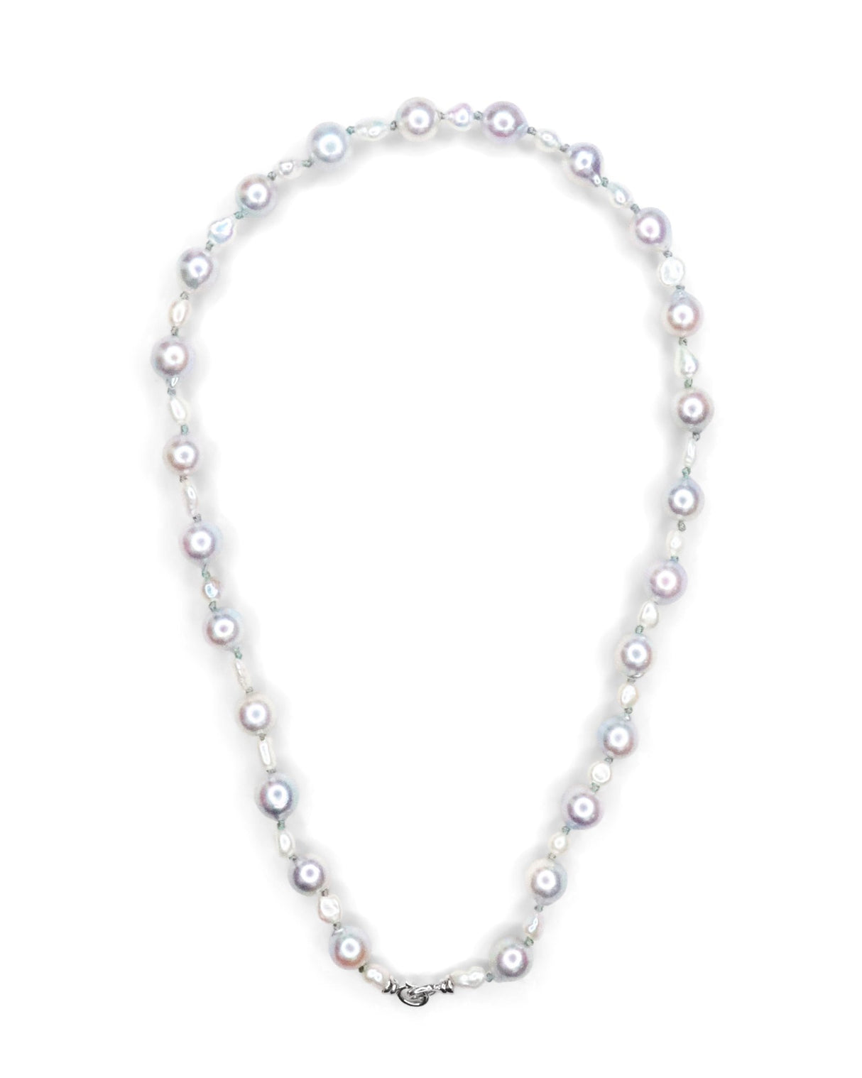 Akoya & Keshi Pearl Necklace 18K gold handmade fine jewelry 1