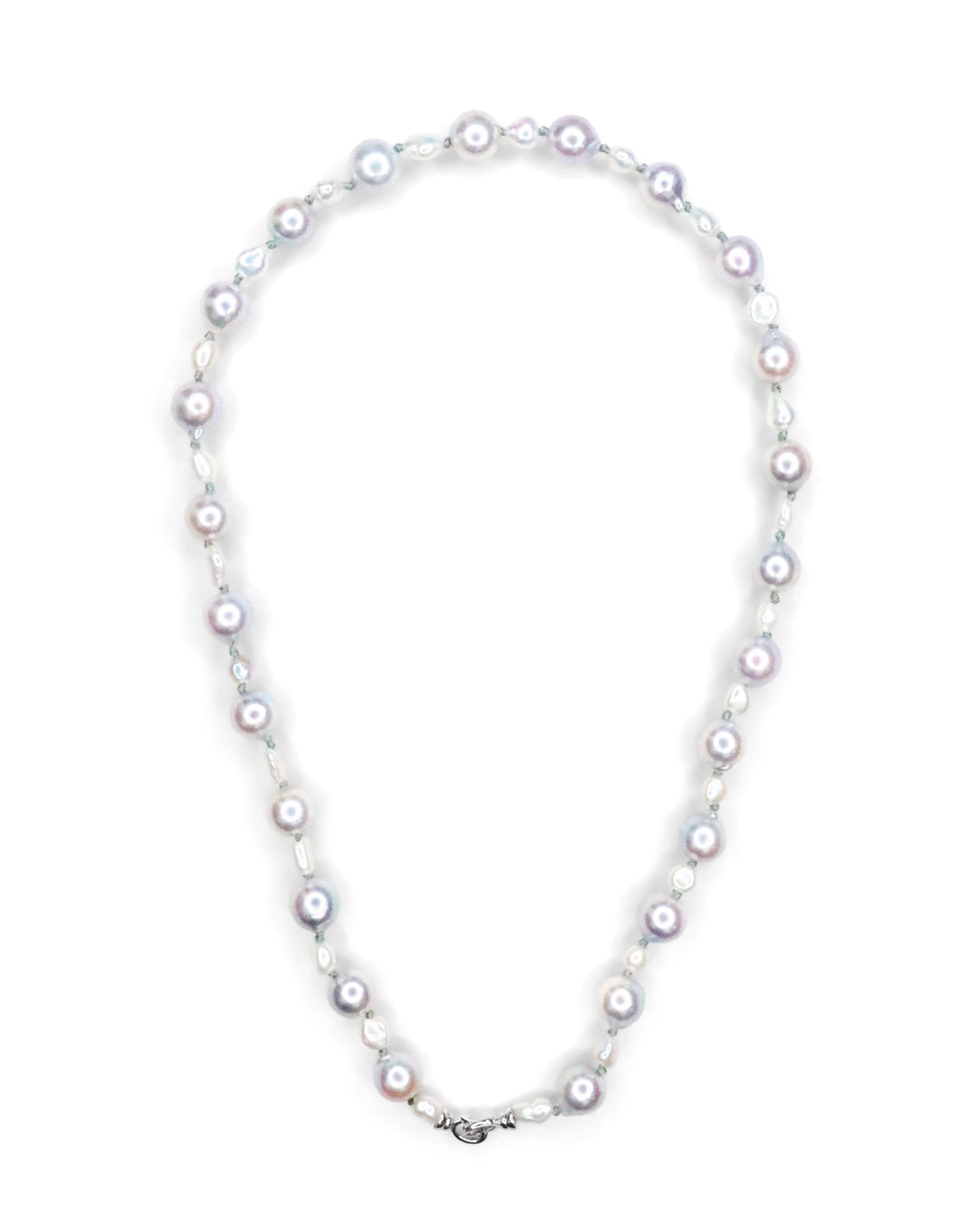 Akoya & Keshi Pearl Necklace 18K gold handmade fine jewelry 1