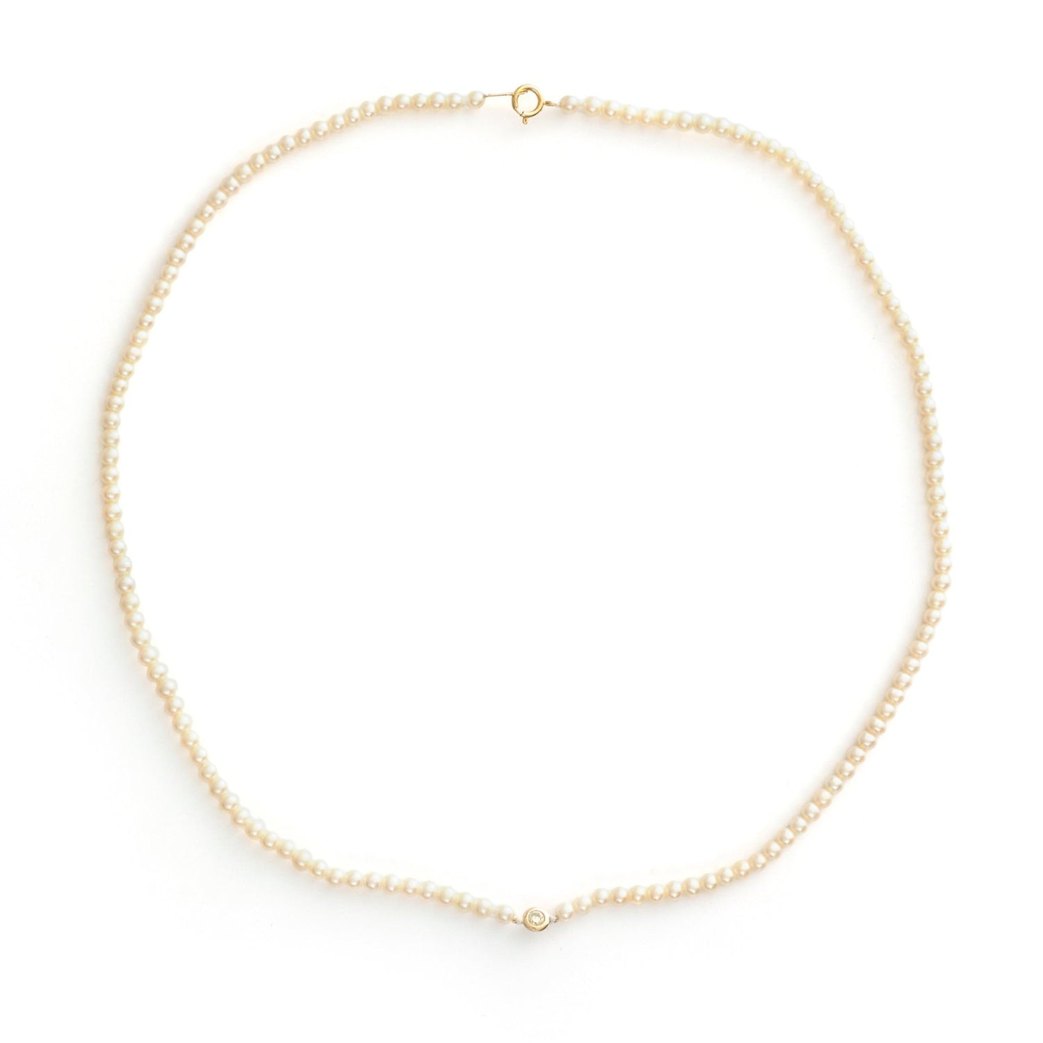 Akoya Pearl & Diamond Choker Necklace 18k handmade fine jewelry