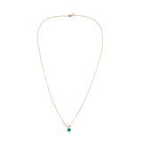 Akoya Pearl & Emerald Gaia Necklace 18k handmade fine jewelry 3