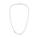 Akoya Pearl & Pink Sapphire Necklace 18k handmade fine jewelry