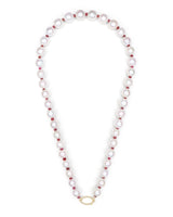 Akoya Pearl & Ruby Persephone Necklace  handmade fine jewelry