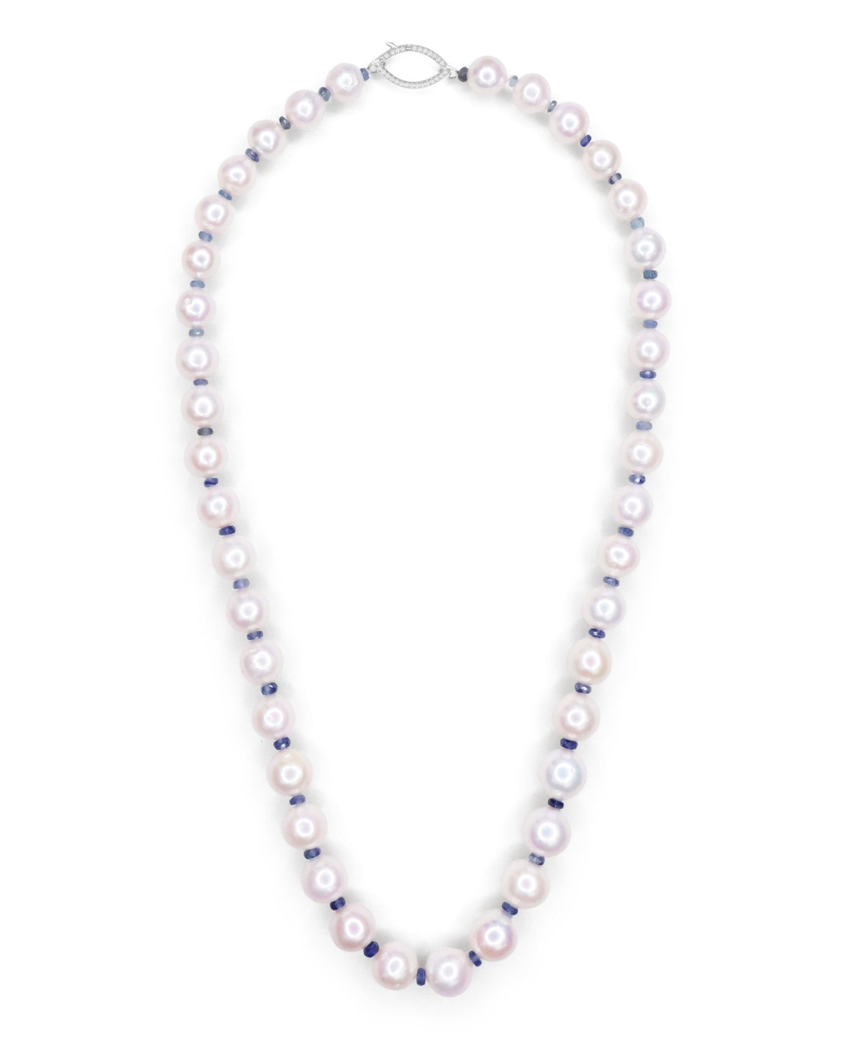 Akoya Pearl & Sapphire Neptune’s Necklace 18K gold handmade fine jewelry