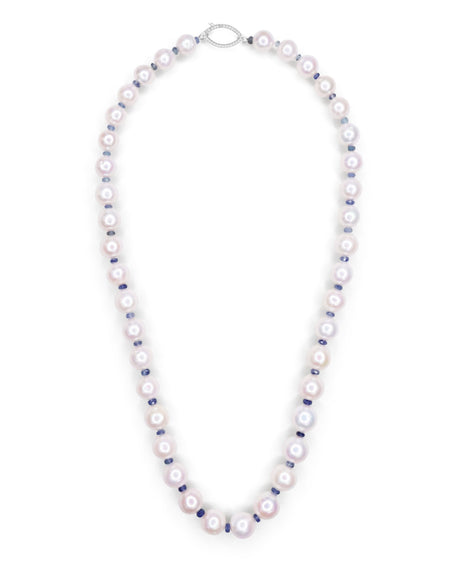 Akoya Pearl & Sapphire Neptune’s Necklace 18K gold handmade fine jewelry