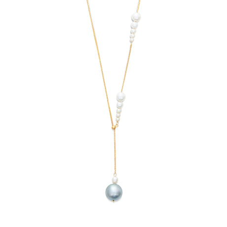 Akoya & Tahitian Pearl Lasso Necklace 18k handmade fine jewelry 