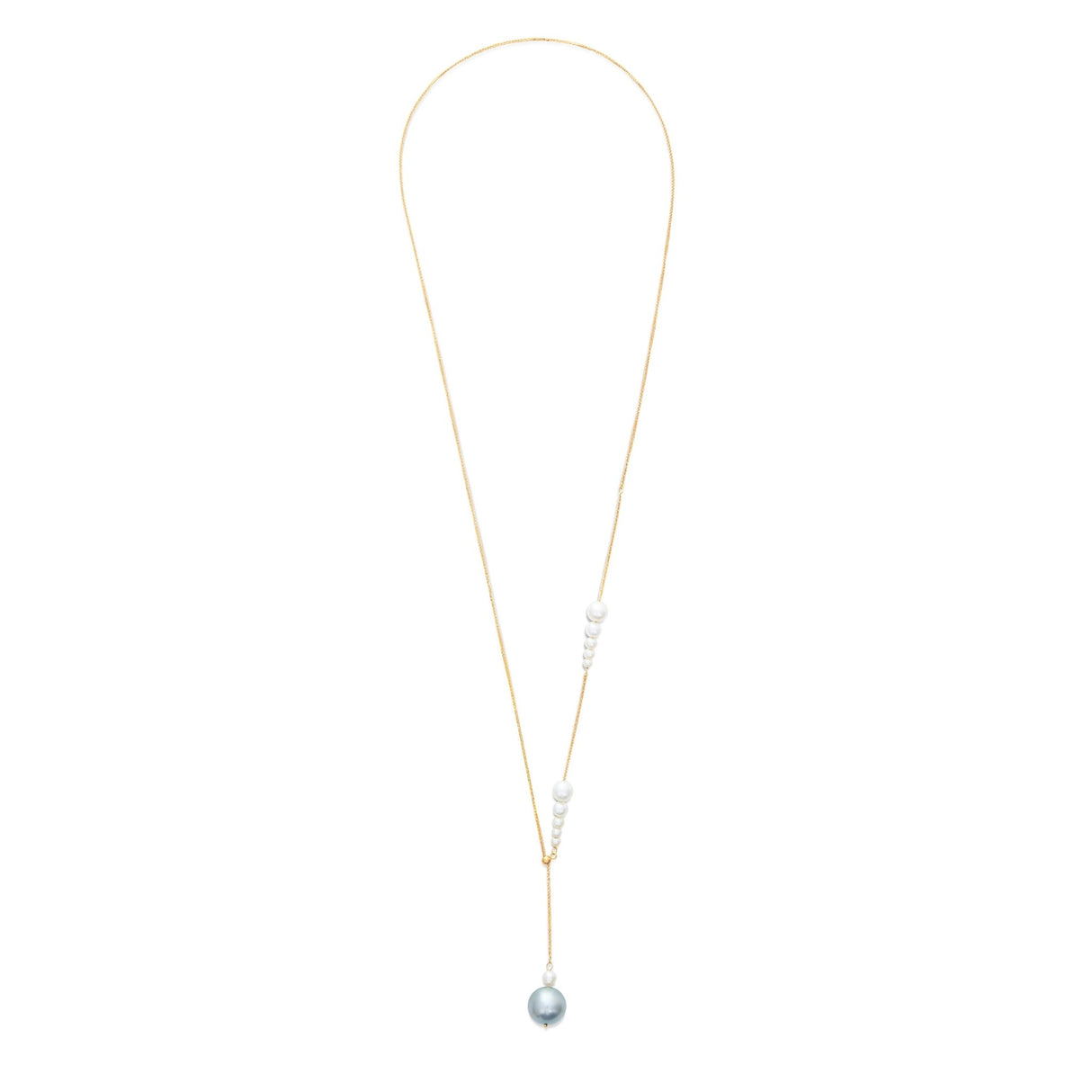 Akoya & Tahitian Pearl adjustable 18k fine jewelry Lasso Necklace 2