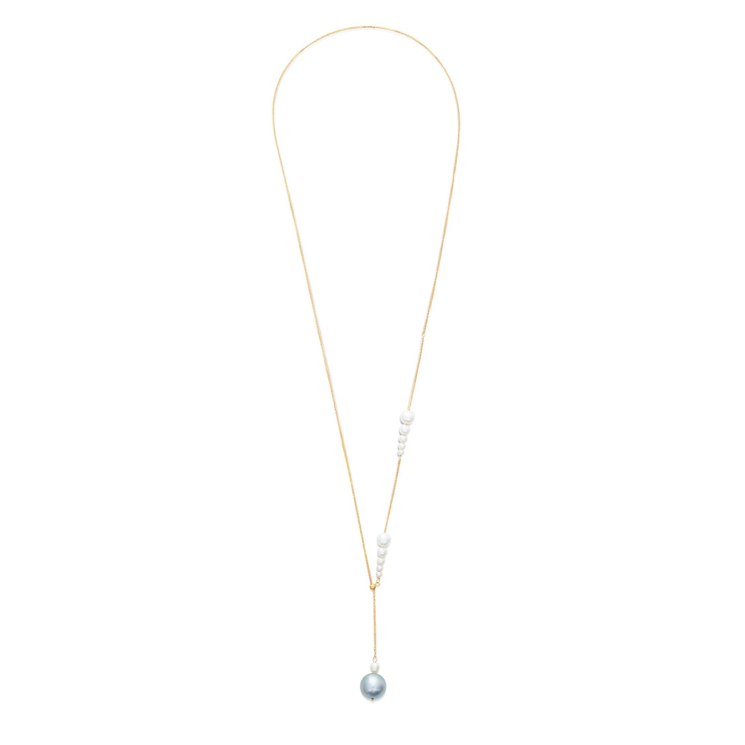 Akoya & Tahitian Pearl adjustable 18k fine jewelry Lasso Necklace 2