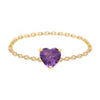 Amethyst Heart Supreme Chain Ring 18k gold Stackable ring