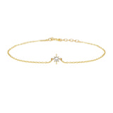April Birthstone Diamond Bracelet 14k gold stackable design