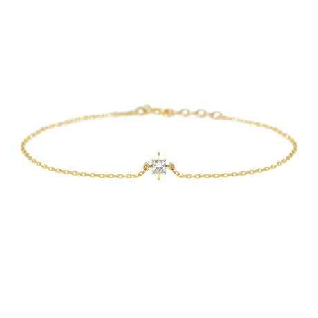 April Birthstone Diamond Bracelet 14k gold stackable design